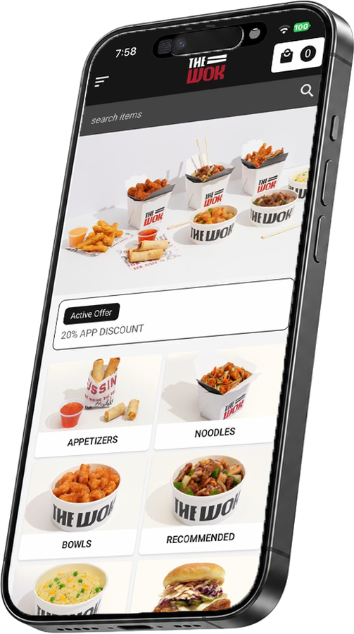 The Wok app on a phone